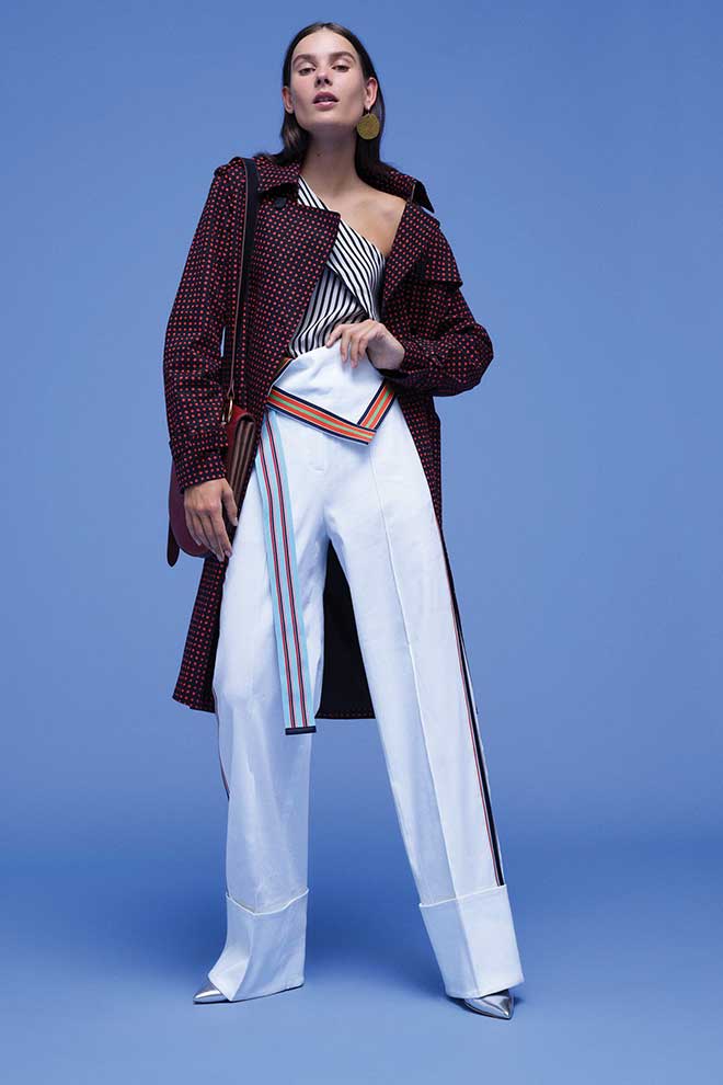 DVF---Trench-Coat,-Stripes,-High-Rise-Pant