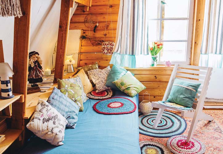 Maximalism or maximalist home concept. Very colorful style betro